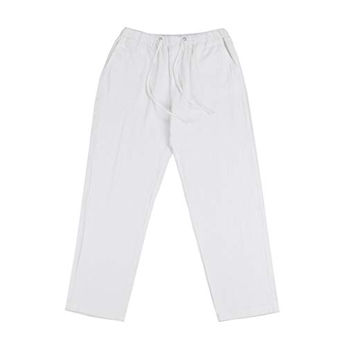 Plus Size Linen Pants Men Cotton Yoga Pants Casual Sweatpants Jogger Open Bottom Lounge Pants with Pockets4