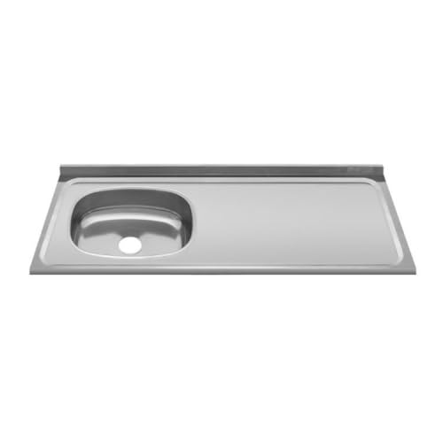 Pia De Cozinha De 120cm Cuba Para Esquerda Concretada Sem Escorredor Bali Com Válvula Inox