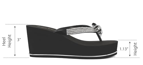 Image of Juicy Couture Women's Wedge Platform Flip Flops, Fashion Beach Sandals with Soft Footbed and Thong Style