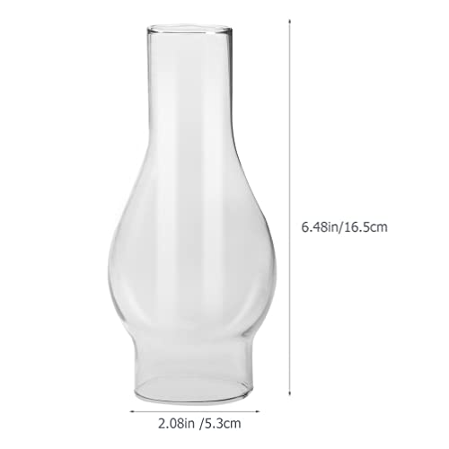 Vintage Style Kerosene Oil Lamp Chimney Replacement Handblown Chimney Traditional Oil Lamps, Transparent, 16.5X5.3X3.6CM - Image 3
