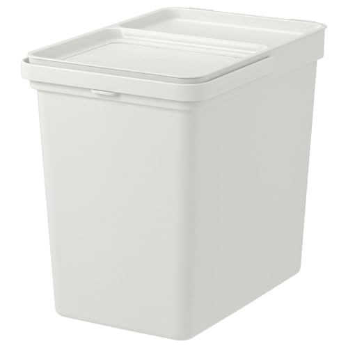 Image of Ikea HALLBAR Bin with Lid, Light Grey color, 22 litters