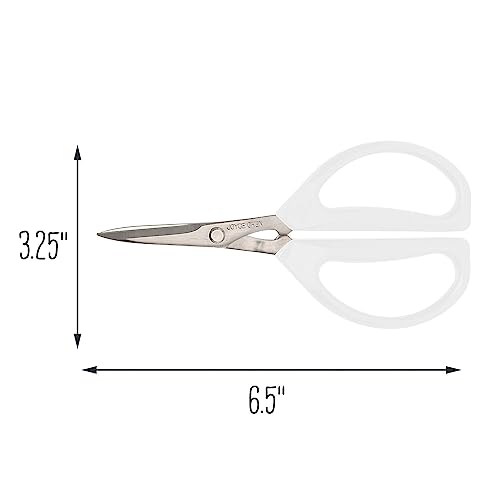 Joyce Chen Original Unlimited Kitchen Scissors All Purpose Dishwasher Safe Kitchen Shears With Comfortable Handles, White