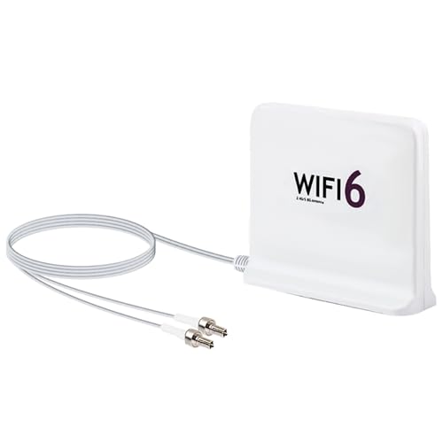 Tri-Band WiFi Antenna with 12dBi Gain and TS9 Connector – Signal Booster for 2.4GHz, 5GHz, and 5.8GHz – 1.8m (6ft) Extension Cable with Magnetic Base – Compatible with Nighthawk M6 and Other Routers