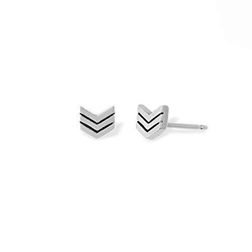 Boma Jewelry Sterling Silver Chevron Stud Earrings #TOP1