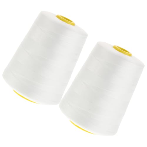 Operitacx Hilo de Algodón para Quilting 5000 Yardas 2 Rollos Blanco miniatura 1