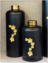 Urban Born Vase for Living Room | Metal Vase for Home Decor | Flower vase Vintage Antique Decor | Table Gold Flower Vase for Home Decoration-Black-image-17