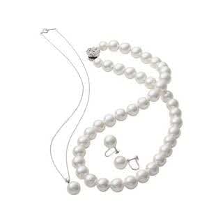 パールネックレス３点セット 新品】パールネックレス 3点セット ピアス ブレスレット 結婚式