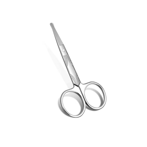 JZK Tijeritas corta pelos nariz hombre tijeras cejas recortador pelos nariz Mini tijeras punta redonda Para barba orejas y uñas, tijeras pequeñas aseo para pelo cara y patas de perros y gatos