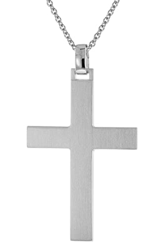 trendor Herren-Halskette mit Kreuz 925 Silber Matt Halsschmuck für Männer, zeitloser Silberschmuck, elegante Geschenkidee 51938-50 50 cm Cover
