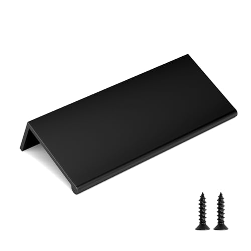 Image of Rergy 10 Pack 2-1 /2 inch Cabinet Pulls Black Finger Pulls for Cabinets