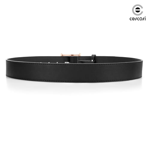 Women Leather Belt Ladies Retro Dresses Belt with Square Gold Buckle 1.5’’ Width3