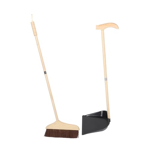 GALPADA Praktisches Besen Kehrschaufel Set mit Langlebigem Massivholzgriff Weichen Borsten und Abnehmbarem Design für Einfache Handhabung für Holz Fliesenböden in Küche und Wohnräumen