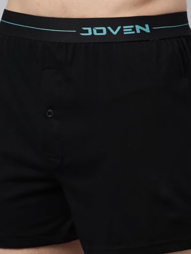 Image of JOVEN Men Black and Wine Solid Pure Cotton Boxers