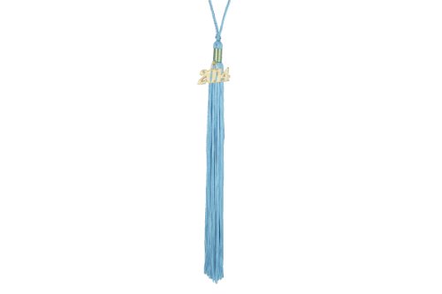 Graduation Tassel with 1989 Year Charm (Light Blue)