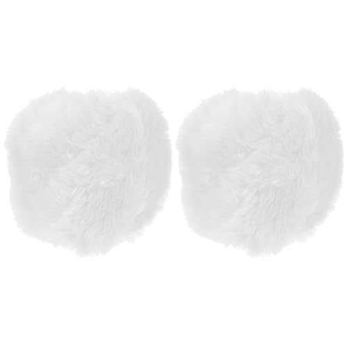 SUPVOX Furry Wrist Cuff Pair White Fur Arm Warmers Winter Wrist Warmers for Women Fashionable Hand and Ankle Accessories