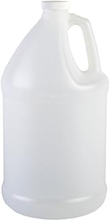 Hudson Exchange 1 Gallon Round Plastic Jug with Cap, HDPE, Natural, 4 Pack