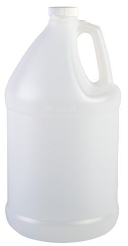 Hudson Exchange 1 Gallon Round Plastic Jug with Cap, HDPE, Natural, 4 Pack