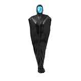 ZQIAOYUUPHOWF Männer Frauen PVC Leder Mit Kapuze, Bondage Body, Schlafsack, Front Reißverschluss, Cosplay, Fetisch,Schwarz,7xl