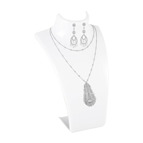 Hapivida Jewelry Display Rack, Necklace Bust Display Holder Stand Necklace Display Mannequin Model Shop Jewelry Rack White