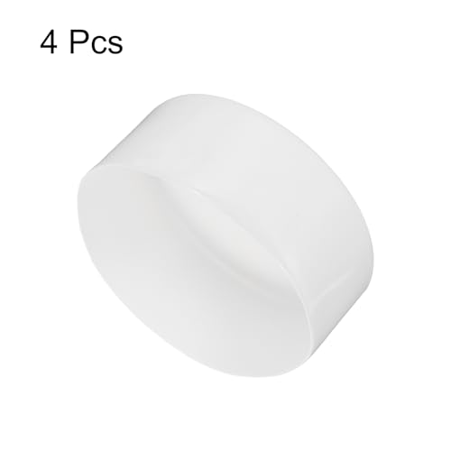 Image of uxcell 4pcs Rubber End Caps 120mm ID Vinyl Round End Cap Cover Screw Thread Protectors White, 50mm Height