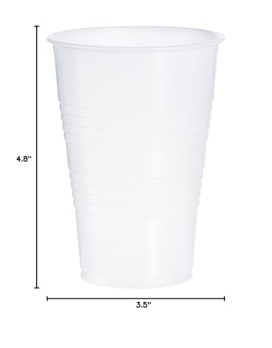 DART Y16T 16 oz Tall Trans Ribbed PS Cup (Case of 1000), translucent, "4.8""