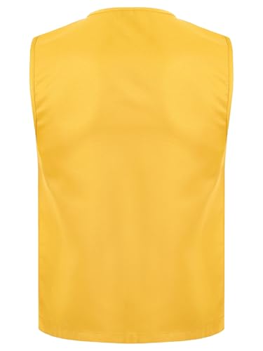 TiaoBug Kids Boys Girls Volunteer Activity Vest V-neck Zipper Side Pockets Waistcoat Waiter Bartender Uniform2