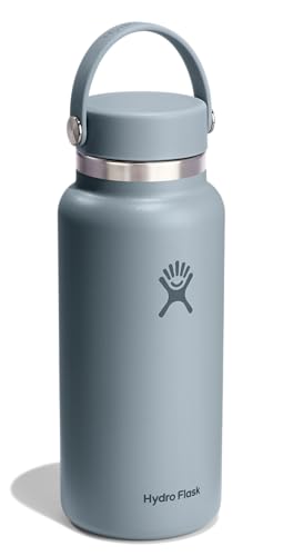 Image of Hydro Flask Water Bottle - Insulated Stainless Steel - Wide Mouth Flex Lid, Non Spill, Leakproof and Refillable in 32 Oz Shale Gray