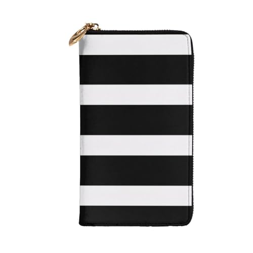 Stripes Black White Womens Long Wallet Purse,Pu Leather Clutch Bag With Zip Card Holder Case Credit Coin Wallets2