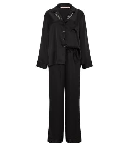 Image of Victoria's Secret Women's Satin Pajama Set, Long Sleeve Button Down Shirt & Pants