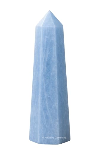 Image of Amazing Gemstone Blue Calcite Celestite Crystal Towers ~ Natural Healing Crystal Point Obelisk for Reiki Healing and Crystal Grid (2 inch to 3 inch Inch)