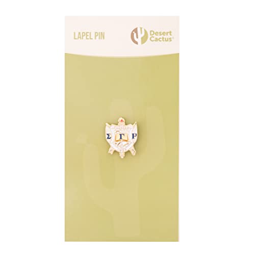 Image of Desert Cactus Sigma Gamma Rho Sorority Lapel Pin SGRho Made of Metal for Formal Wear, Bag and Hat Jewelry, and Tie Tack (Lapel Pin - Design A - Crest)