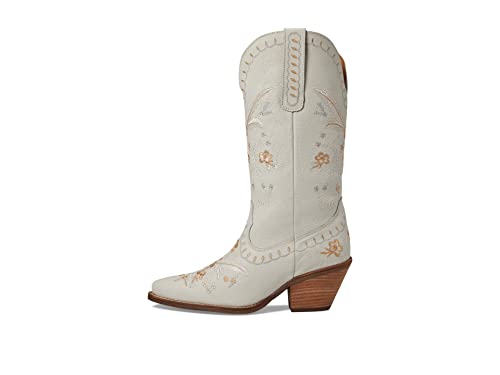 Image of Dingo Womens Full Bloom Floral Round Toe Casual Boots Knee High Mid Heel 2-3 inch