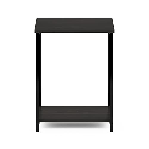 Image of Furinno Simplistic 2-Tier Metal Frame Side Table, Espresso
