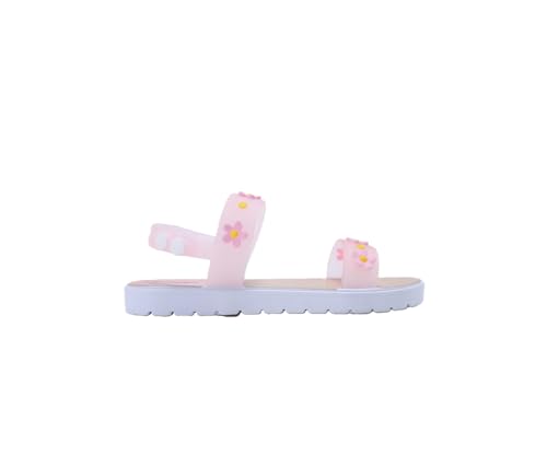 Image of bebe Girl's Flat Sandals - PCU Sandals with Flower, Bow, and Rhinestone Details for Toddler /Little Kid /Big Kid