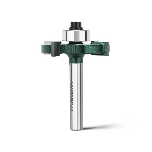 WOBLLMX 6mm軸 ビスケットカッター ベアリング付き T型ルータビット 電動工具 トリマー ビスケット CNC 彫刻機 木工 切断 ナイフ 木工用 切削工具(刃厚:6.35mm、切断幅:12.7mm)
