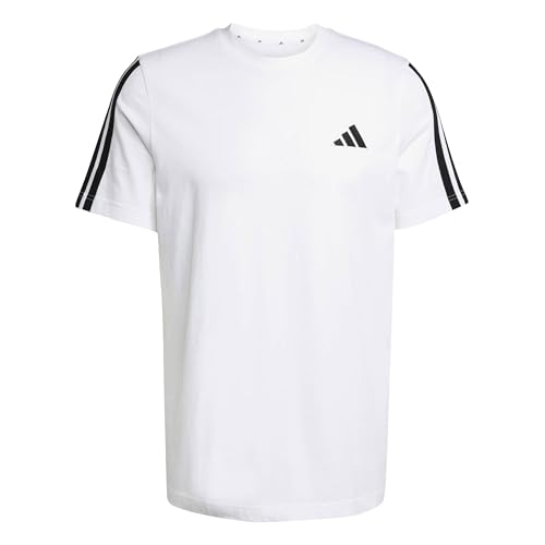 Girocollo Adidas Uomo Adidas Men 3-Stripes T-Shirt, White, XXL