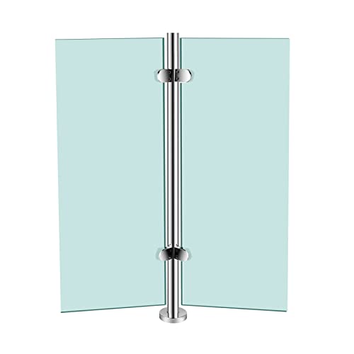 Poteau de balustrade en verre design épuré en acier inoxydable argenté pour terrasse moderne