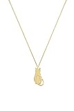 Oro macizo Colgante de gato grabado, Collar de oro de 9K 14K 18K, Oro amarillo, Mascota favorita, Gato de oro macizo, Regalo para ella/code: 0.003