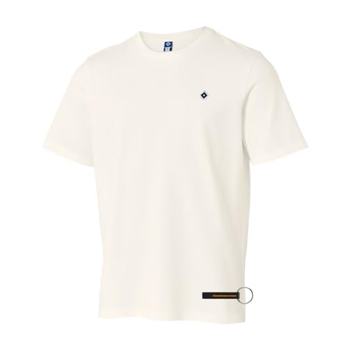 Hamburger SV HSV T-Shirt Dorian Offizieller Fanartikel Weißes Shirt mit gestickter Raute auf der Brust 100% Bio-Baumwolle klassisch & bequem