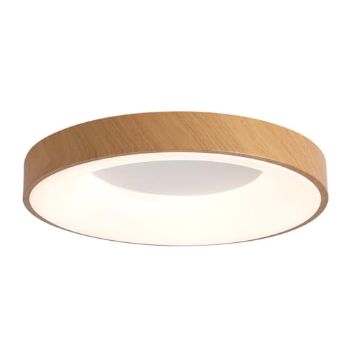 PHNBGYS Led Ceiling Light Flush Mount: （3000K-6000K） Wood Bedroom Light