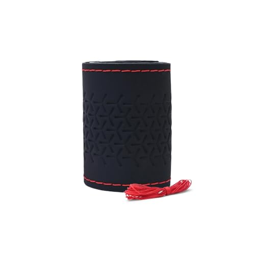 Image of Leather 25CM Universal Fit Car Steering Wheel Cover, Elastic Breathable and Odorless (Red-1)