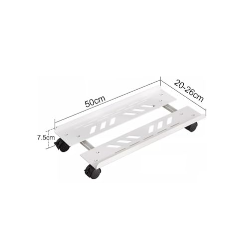 Soporte móvil ajustable para torre de computadora, soporte para CPU con ruedas giratorias, soporte para chasis de PC para juegos u oficina en casa (blanco) miniatura 2