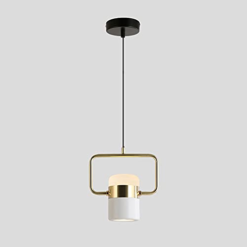 Lámpara colgante dorada mini con LED regulable y diseño cuadrado NAMFHZW 1