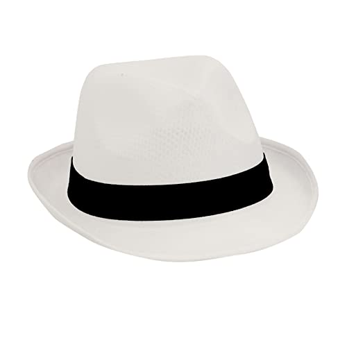 Generico Cappello Panama da Uomo Donna Cappellino Leggero Festa jipijapa Estivo Cowboy (Bianco)
