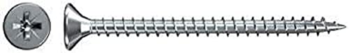 fischer Chipboard Screw 4.0 x 40 Countersunk Head Blue-Galvanised Full Thread Phillips PZ, Blue galvanised, 4,0x40