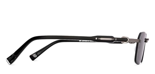 Image of John Jacobs | Gunmetal - Grey Solid | Full Rim Rectangular Stylish & Premium Sunglasses | Celestia | 100% UV Protected | Men & Women | Large | JJ S70260