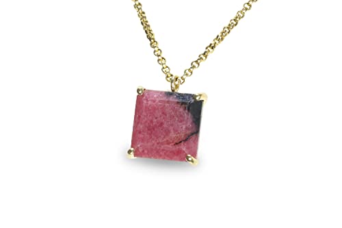 Collier de rhodonite en or pour femmes : bijou artisanal d'exception