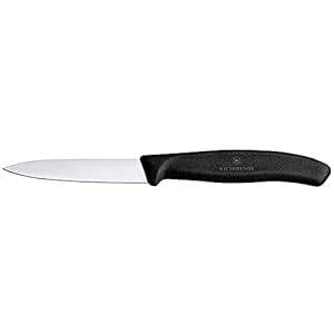 Victorinox , 6.7603.B, Swiss Classic, 2-delige groentemessenset, extra scherp lemmet, recht gesneden, 8 cm, stevige kunststof handgreep, zwart, gemaakt in Zwitserland, vaatwasmachinebestendig