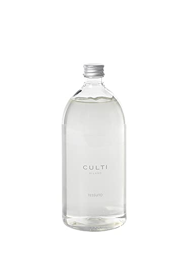 Culti Tessuto Refill 1000 ml - Fabric Scent (Cassis leaves, Cotton flowers, Jasmine, Musk) - Transparent PET Bottle - Aroma Diffuser Refill