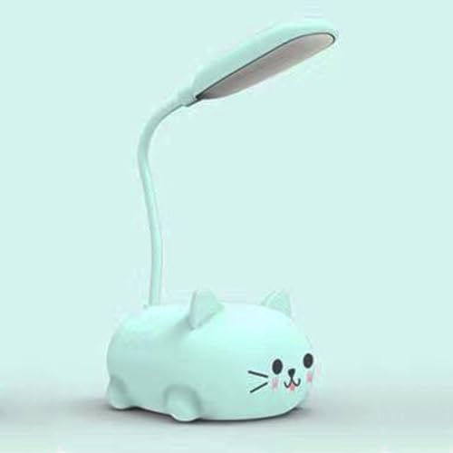 Desniltol LED Kids Lamp, Mini Cat Table Lamp, Portable LED Night Light, Cute Desk Lamp, Foldable USB Rechargeable Reading Light Children's Bedroom (Blue)